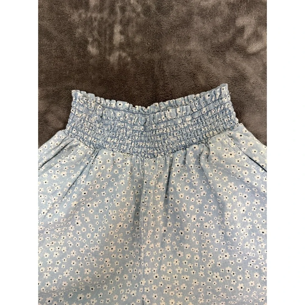 American Eagle Floral Boho Cottage Smocked Waist Wide Leg High Waist Pants Small